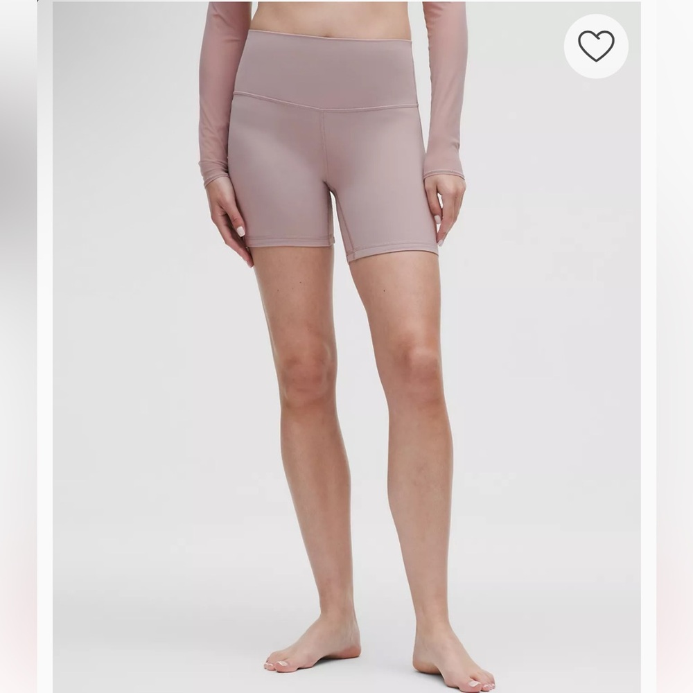 Lululemon Mauve Gray Bike Shorts Align High Rise Short 6” Size 14